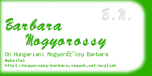 barbara mogyorossy business card